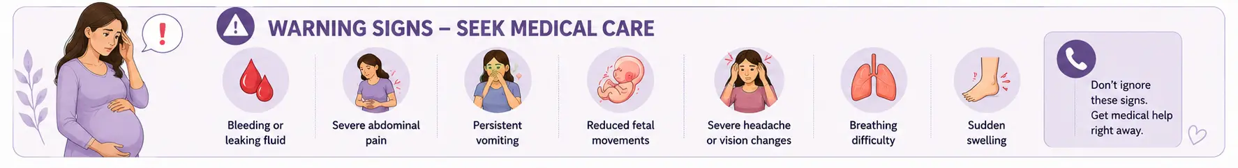 Protect mother and baby - seek immediate medical help for these pregnancy warning signs